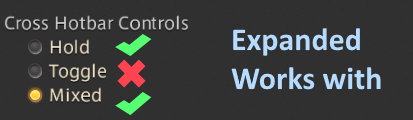 Cross Hotbar Control Types
