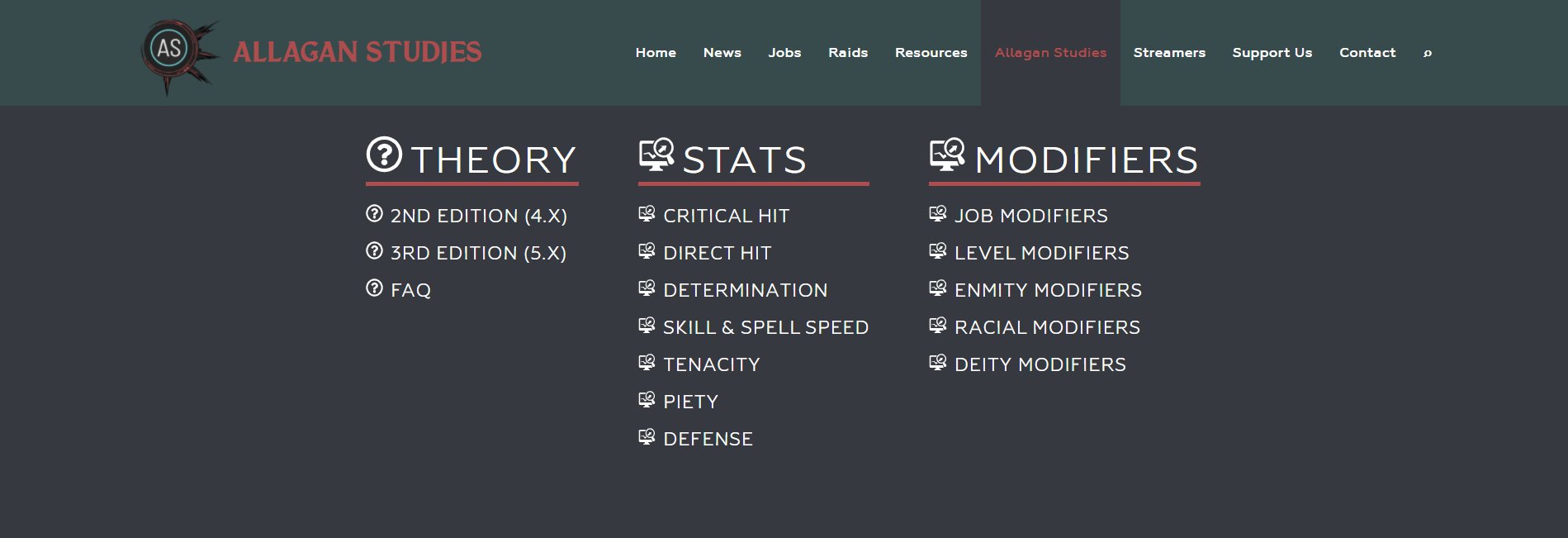 Allagan Studies Mega-Navigation Menu Update