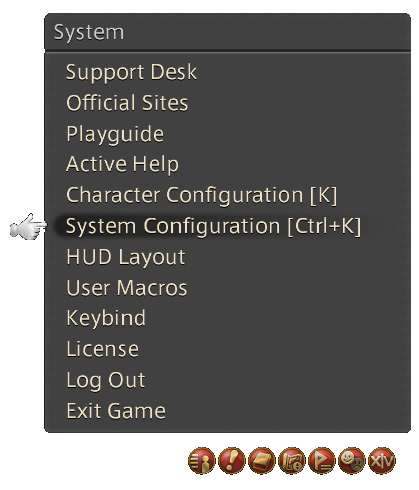 Mouse Menu - System Configuration